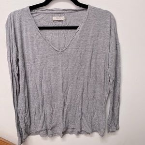 Grey basic long sleeve top